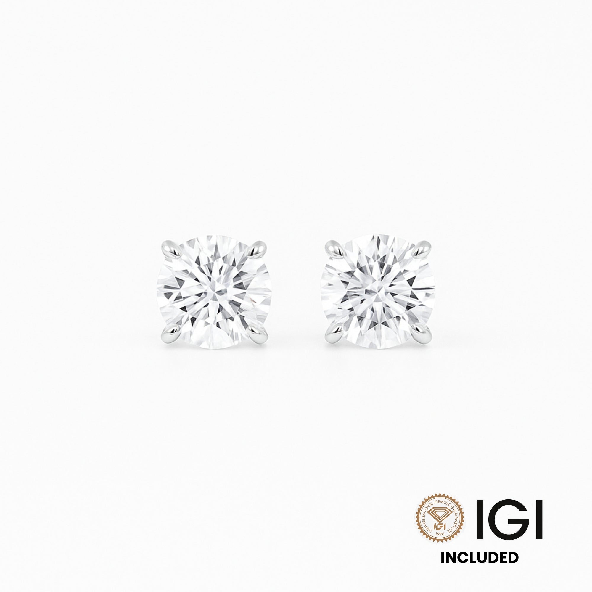 1.00 ctw Lab Grown Stud Earrings (E-F) Color, VVS Clarity